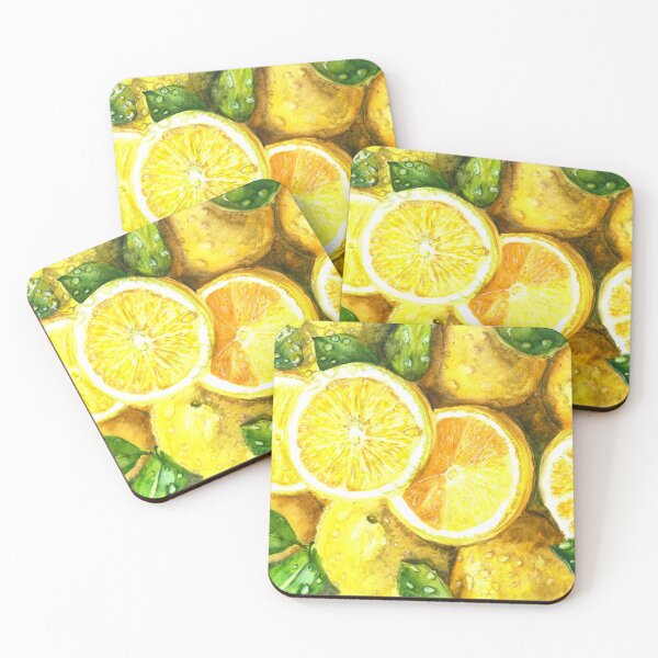 Item preview, Juicy Fresh Lemons Watercolor Painting - Citrus Kitchen Wall Art designed and sold by ilkayArtStudio.