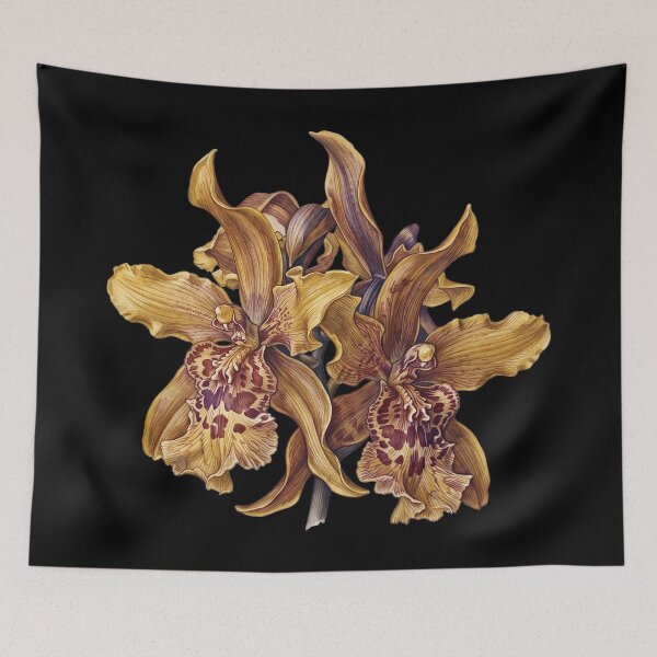 Item preview, Golden Parasite – Vintage Botanical Cyrtochilum Macranthum Orchid Art designed and sold by FreiherrPK.