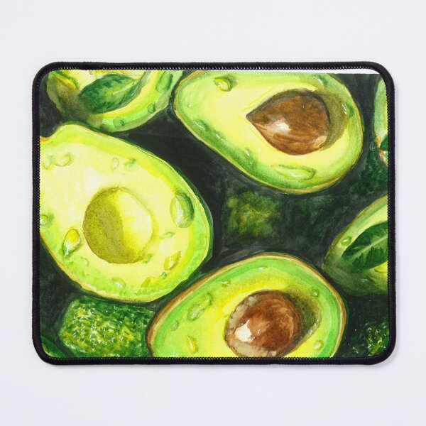 Item preview, Fresh Avocado Halves Watercolor Painting - Modern Kitchen Art designed and sold by ilkayArtStudio.