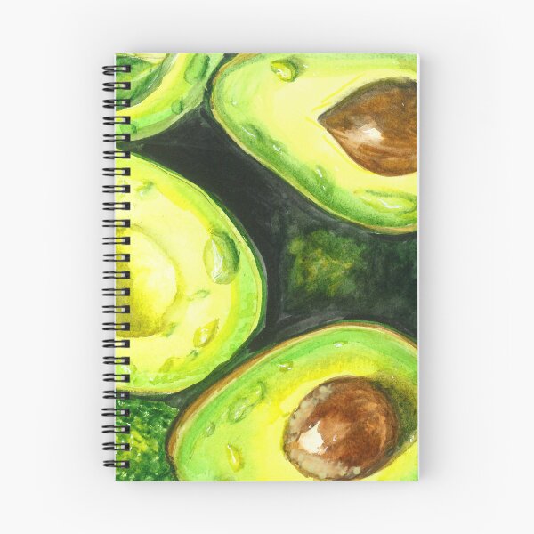 Item preview, Fresh Avocado Halves Watercolor Painting - Modern Kitchen Art designed and sold by ilkayArtStudio.