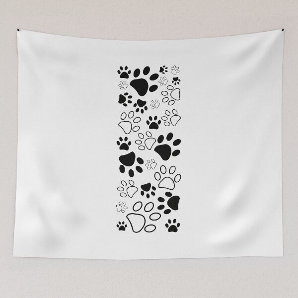 Item preview, Dog Paw Print Pattern Black White Pet Lover Design designed and sold by GiaoCalonas.