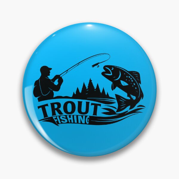 Item preview, Brown Trout Fisherman fishing silhouette illustration custom text "Trout Fishing". designed and sold by Art-Horizon.