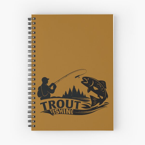 Item preview, Brown Trout Fisherman fishing silhouette illustration custom text "Trout Fishing". designed and sold by Art-Horizon.