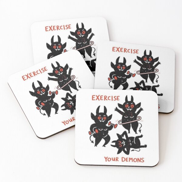Item preview, Exercise Demons Minimal Fitness Humor designed and sold by Adronia.