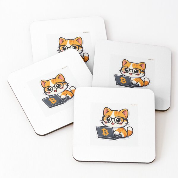 Item preview, Cute Bitcoin Crypto Cat Trader - Programmer Laptop Sticker designed and sold by synthesisnft.