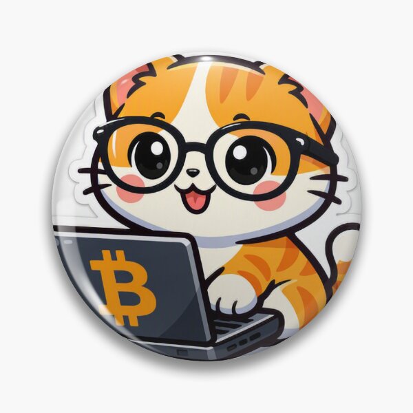 Item preview, Cute Bitcoin Crypto Cat Trader - Programmer Laptop Sticker designed and sold by synthesisnft.