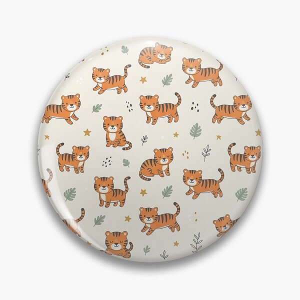 Item preview, Kawaii Little Tiger Seamless Pattern Design designed and sold by ashenlocs.