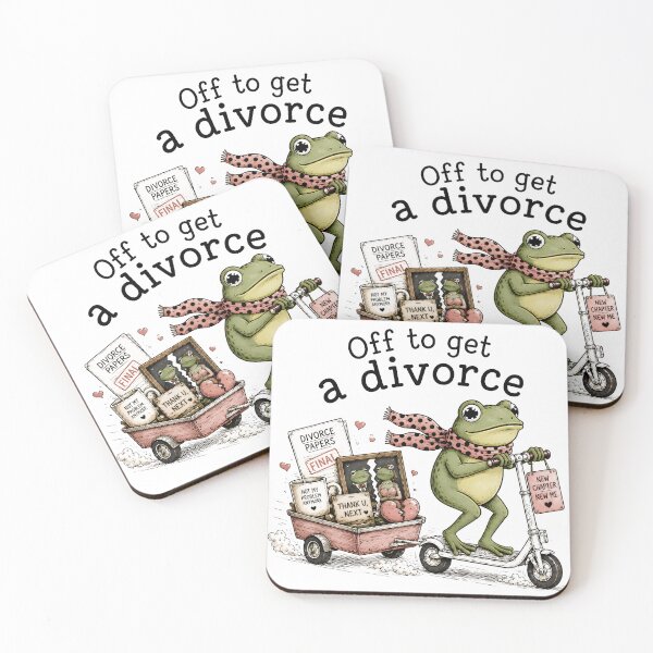 Item preview, Off To Get a Divorce Funny Frog Cottagecore Divorce Party designed and sold by DesignsByAnett.
