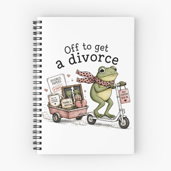 Item preview, Off To Get a Divorce Funny Frog Cottagecore Divorce Party designed and sold by DesignsByAnett.