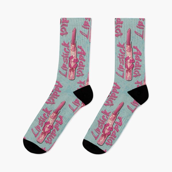 Item preview, Lipstick addict watercolor and marker, turquoise and pink color pattern designed and sold by WONDERPRINTVALLEY.