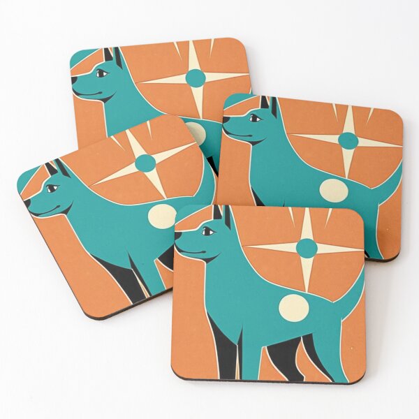 Item preview, Art - Stylized Turquoise Canine, Vintage Art Deco Inspiration designed and sold by World-Pets.