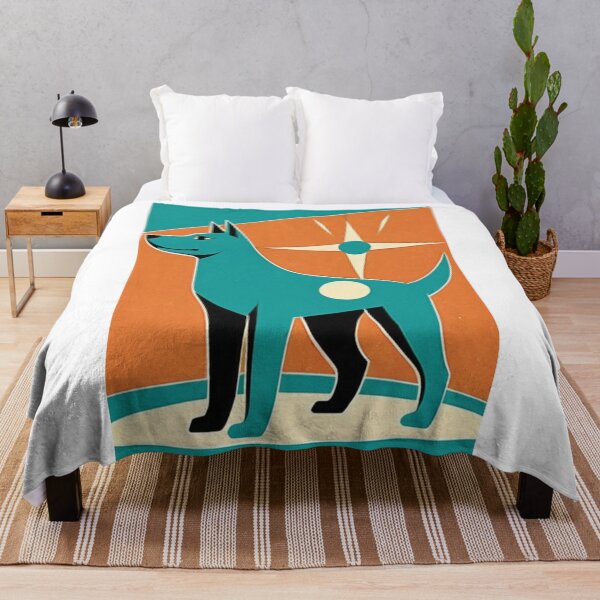 Item preview, Art - Stylized Turquoise Canine, Vintage Art Deco Inspiration designed and sold by World-Pets.