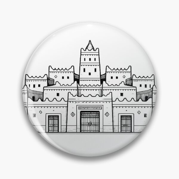 Item preview, Ushaiqer Heritage Village Shaqra Saudi Arabia | Najdi Architecture Vector Art designed and sold by DesertInkArt.