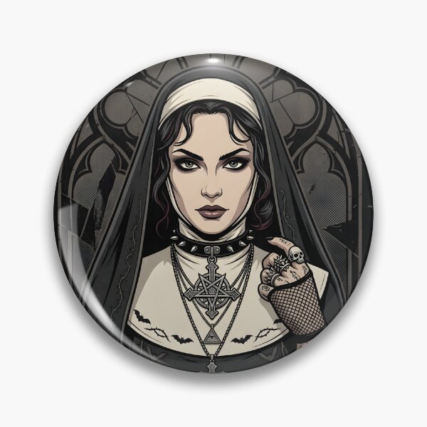 Item preview, Tattooed Goth nun designed and sold by OH-MY-GOTH.