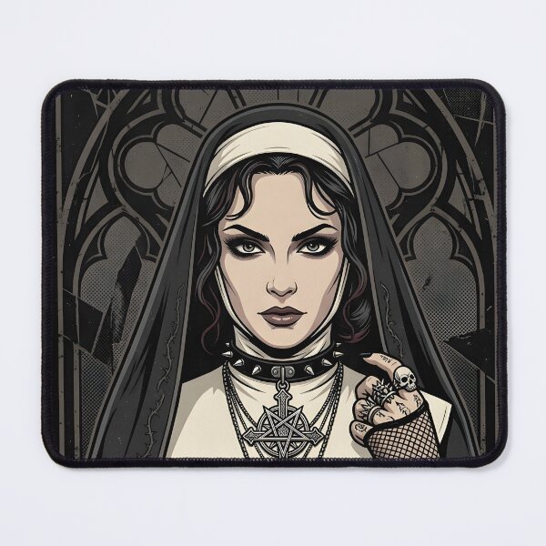Item preview, Tattooed Goth nun designed and sold by OH-MY-GOTH.