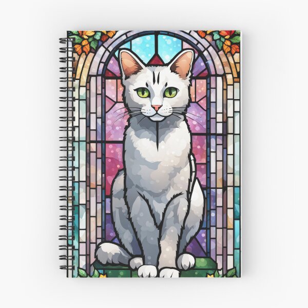 Item preview, Regal Stained Glass Cat and Roses designed and sold by pinkal.