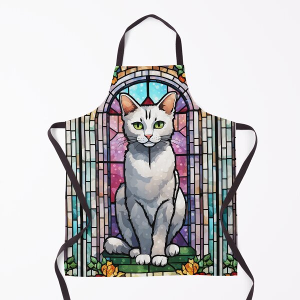 Item preview, Regal Stained Glass Cat and Roses designed and sold by pinkal.