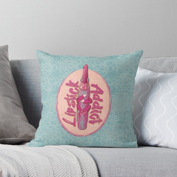 Item preview, Lipstick addict watercolor and marker, turquoise and peach color pattern designed and sold by WONDERPRINTVALLEY.