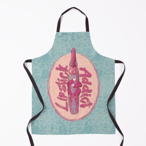 Item preview, Lipstick addict watercolor and marker, turquoise and peach color pattern designed and sold by WONDERPRINTVALLEY.