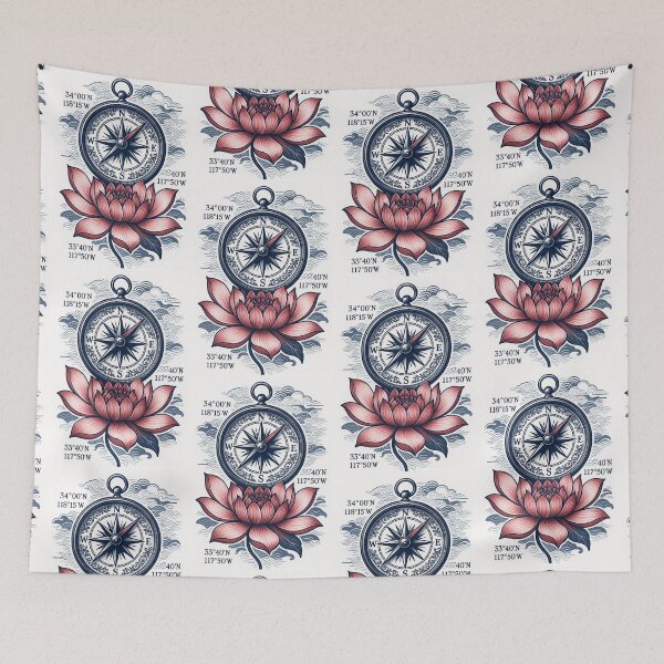 Item preview, Compass Lotus – Nautical Journey designed and sold by EchoWave11.