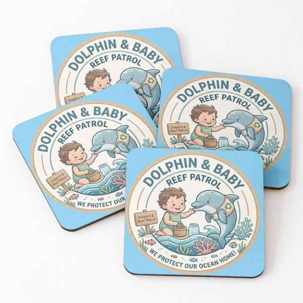 Item preview, Dolphin and Baby Reef Patrol Eco Friendly Ocean Conservation designed and sold by Artsformore.