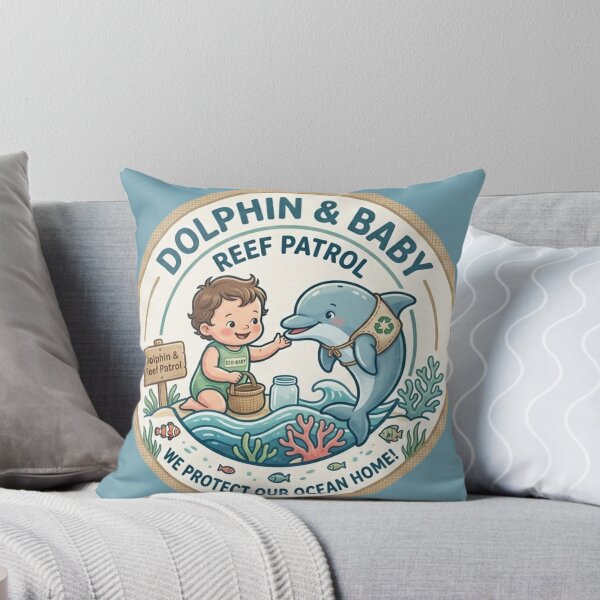 Item preview, Dolphin and Baby Reef Patrol Eco Friendly Ocean Conservation designed and sold by Artsformore.