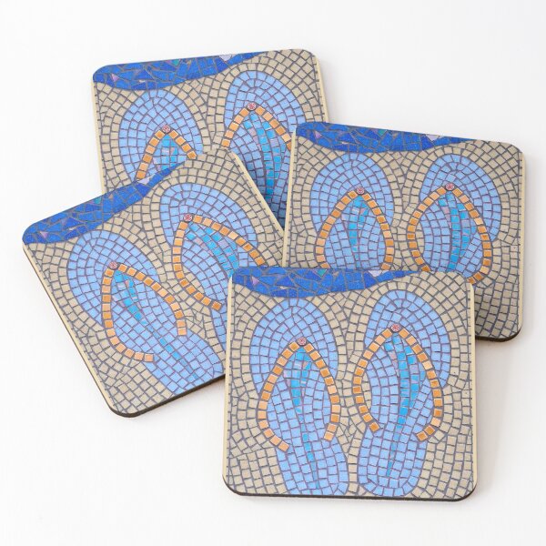 Item preview, Blue Tide Mosaic Flip Flops designed and sold by joannaydesigns.