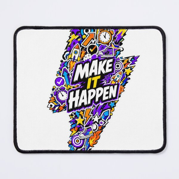 Item preview, Make It Happen Motivational Lightning Doodle Art designed and sold by eliotedamalla.