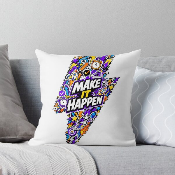 Item preview, Make It Happen Motivational Lightning Doodle Art designed and sold by eliotedamalla.