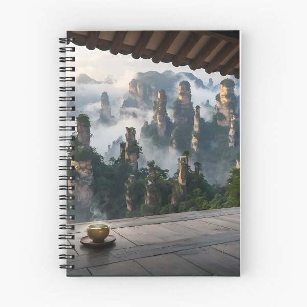 Item preview, Hanok Window to the World: Zhangjiajie Heavenly Pillars & Mist | Fantasy Mountain Fine Art Print designed and sold by SOOstudio73.