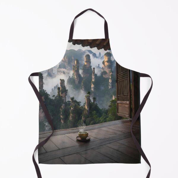 Item preview, Hanok Window to the World: Zhangjiajie Heavenly Pillars & Mist | Fantasy Mountain Fine Art Print designed and sold by SOOstudio73.