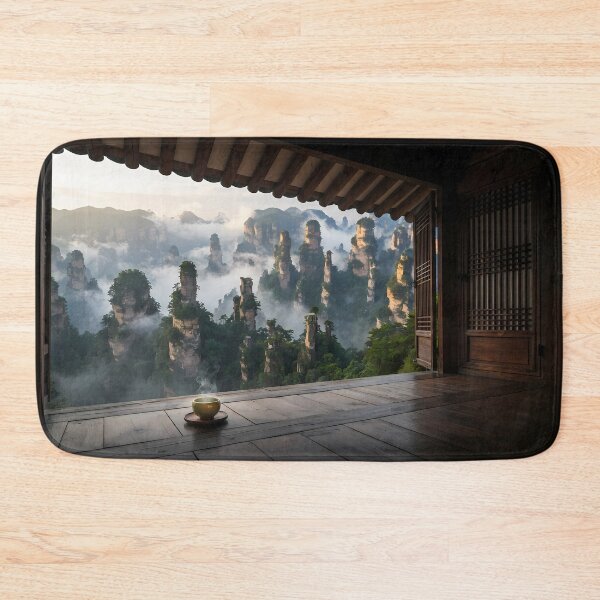 Item preview, Hanok Window to the World: Zhangjiajie Heavenly Pillars & Mist | Fantasy Mountain Fine Art Print designed and sold by SOOstudio73.