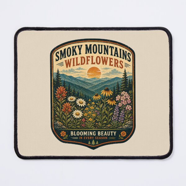 Item preview, Smoky Mountains Wildflowers Vintage Botanicvintage travel posteral Travel Poster – Retro Alpine Meadow Nature Illustration designed and sold by Globalcitytees.