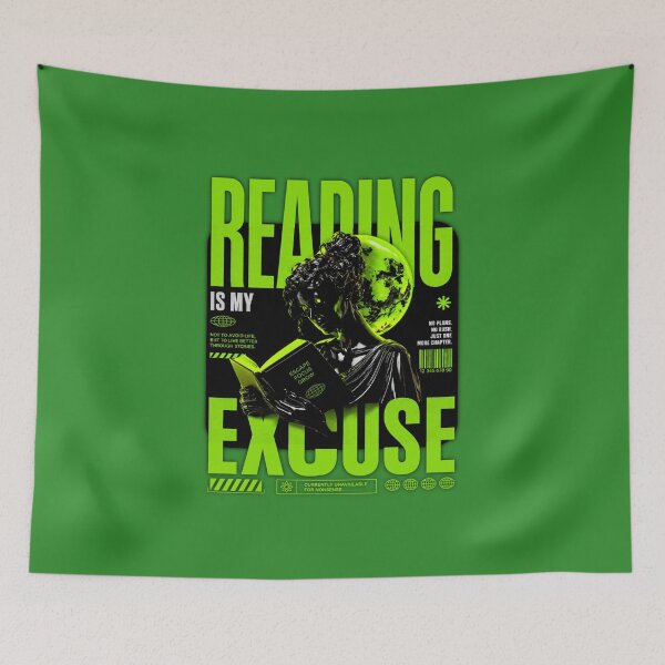 Item preview, Reading Is My Excuse – Modern Book Lover Typography Quote designed and sold by StockAnime.