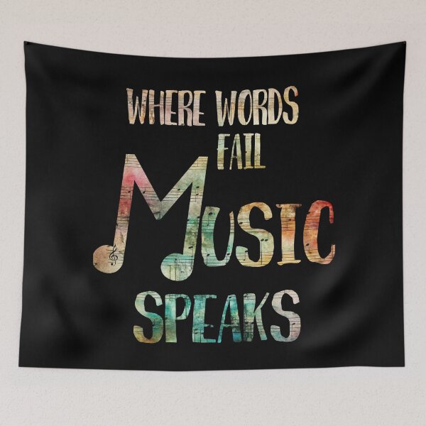 Item preview, Where Words Fail Music Speaks Quote designed and sold by Primroaddesigns.