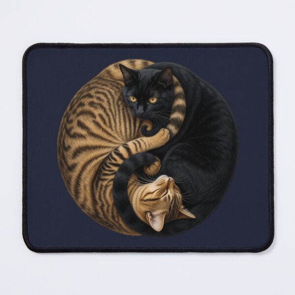 Item preview, Yin Yang Cats Tabby and Black Cat Balance designed and sold by CF_VintageDesign.