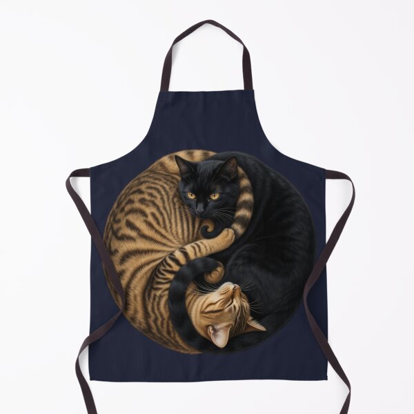 Item preview, Yin Yang Cats Tabby and Black Cat Balance designed and sold by CF_VintageDesign.
