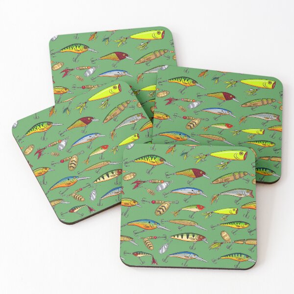 Item preview, Vintage Colorful Fishing Lures Seamless Pattern designed and sold by ThirdShiftLab.