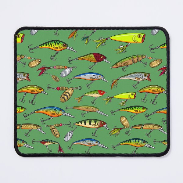 Item preview, Vintage Colorful Fishing Lures Seamless Pattern designed and sold by ThirdShiftLab.