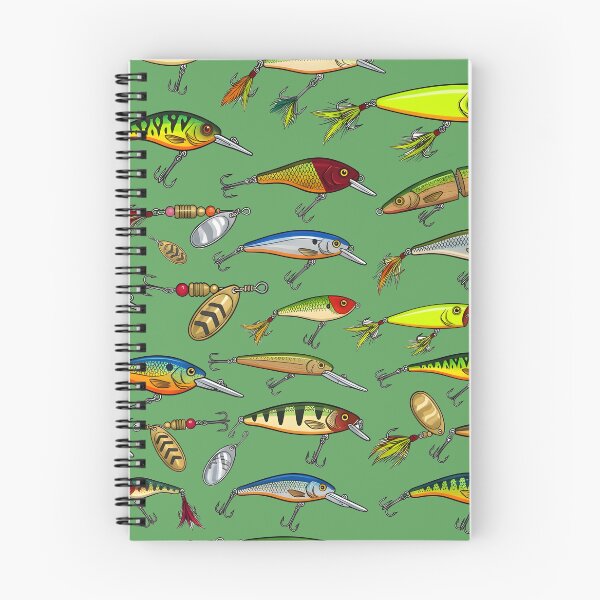 Item preview, Vintage Colorful Fishing Lures Seamless Pattern designed and sold by ThirdShiftLab.