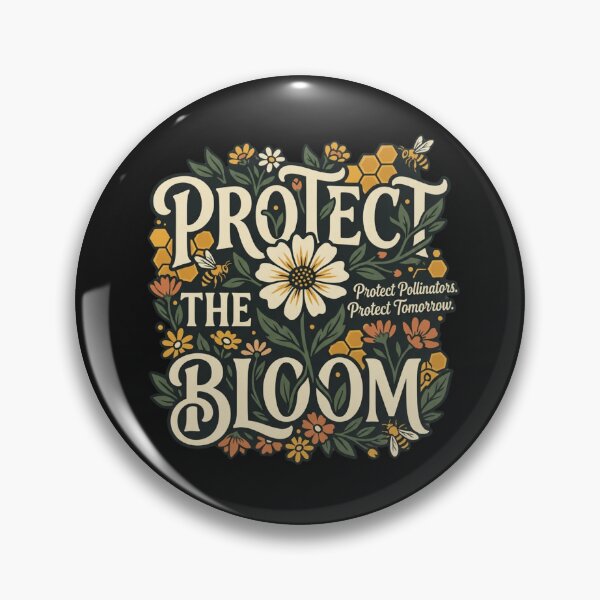 Item preview, Protect The Bloom Bee Typography | Pollinator Conservation Art designed and sold by Amr Darwish Graphic designer.