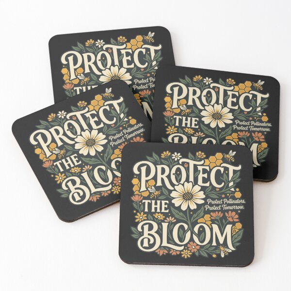 Item preview, Protect The Bloom Bee Typography | Pollinator Conservation Art designed and sold by Amr Darwish Graphic designer.