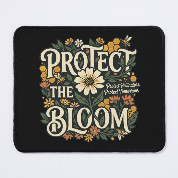 Item preview, Protect The Bloom Bee Typography | Pollinator Conservation Art designed and sold by Amr Darwish Graphic designer.