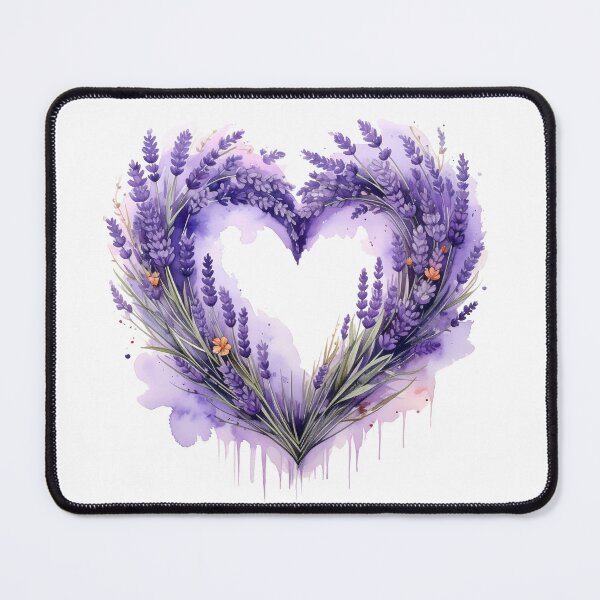 Item preview, Purple Lavender Floral Heart Watercolor Illustration designed and sold by BetweenForms.