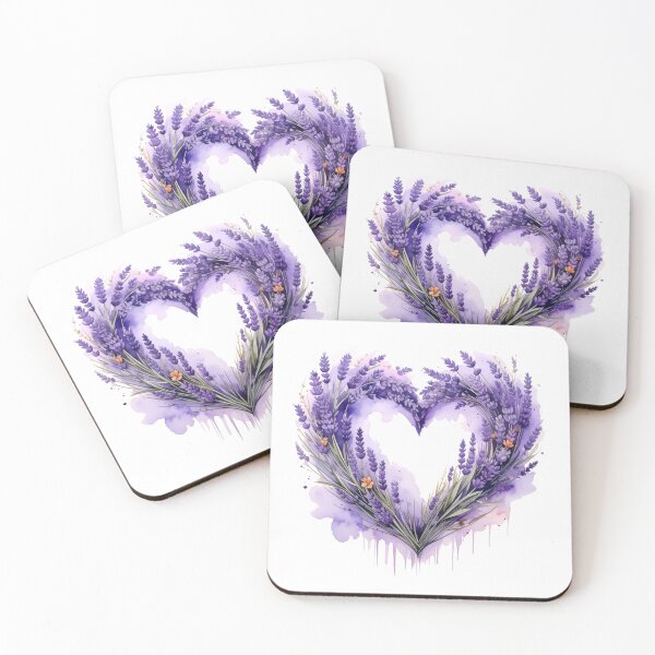 Item preview, Purple Lavender Floral Heart Watercolor Illustration designed and sold by BetweenForms.