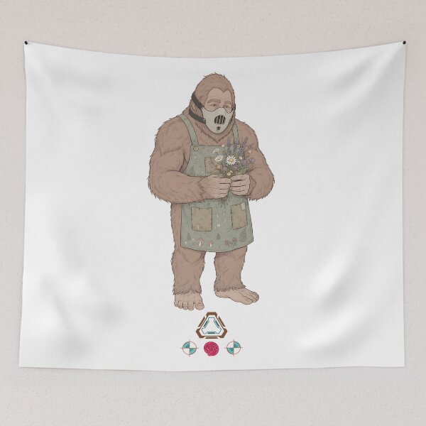 Item preview, Gentle Restraint Mask Bigfoot with Wildflowers and Garden Apron designed and sold by Whimsy Trail Co.