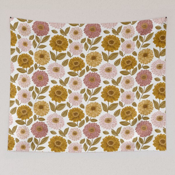 Item preview, Edgy Zinnia  - Botanical Garden Pattern - Bridal Shower Gifts designed and sold by RoyalStarsPatts.