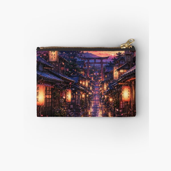 Item preview, Lanterns Along a Rainy Sakura Street designed and sold by helenaraoley.