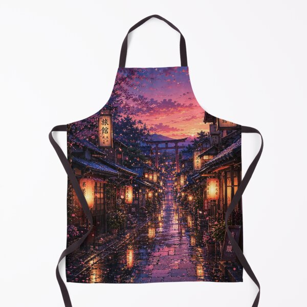 Item preview, Lanterns Along a Rainy Sakura Street designed and sold by helenaraoley.