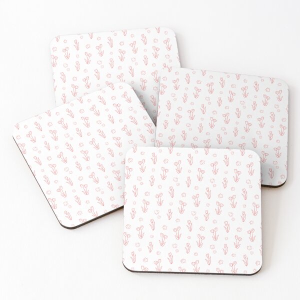 Item preview, Light Pink Tulip Lineart Surface Design Pattern designed and sold by eriscreates.